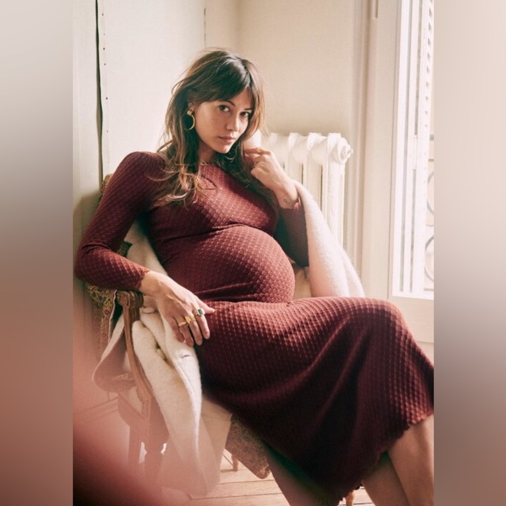 Sezane Thalia Maternity Dress - Colour : Mohagony
Size : M
